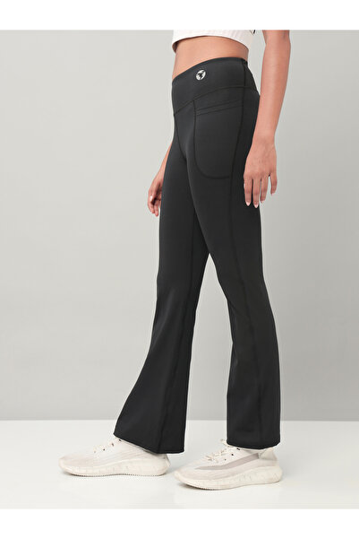 Technosport By Styli Solid Elastic Waistband Fit & Flare Pants