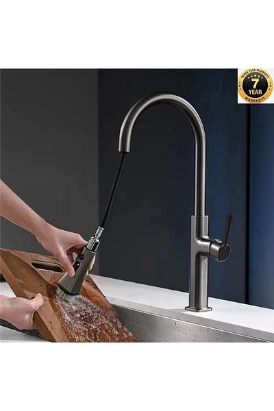 OEM New Model Anthracite Gray Spiral Kitchen Sink Faucet - 7 Years Warranty