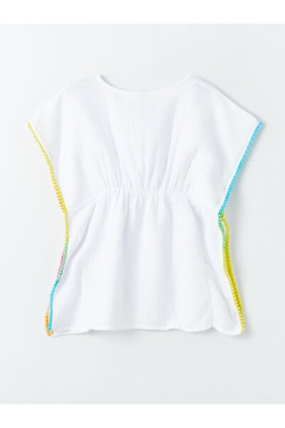 LC Waikiki Girl's Crew Neck Pareo - Self Patterned