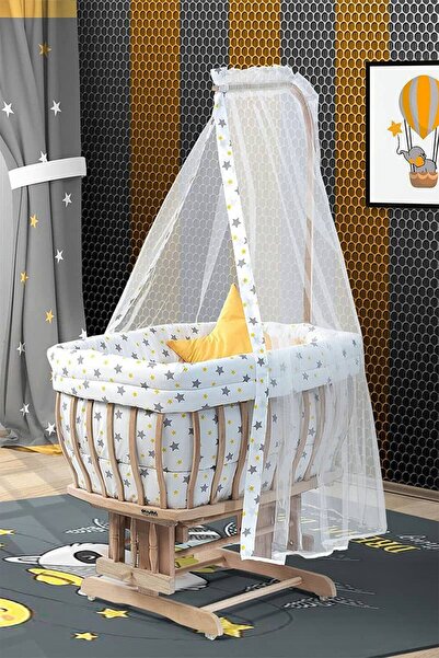 Bebeşik Organik Doğal Ahşap Damla Sepet Beşik