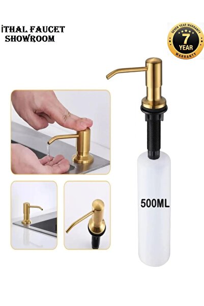 OEM ANKASTRE SIVI SABUNLUK MAT GOLD MUTFAK EVİYE VE BANYO LAVABO UYUMLU İTHAL 7 YIL GARANTİLİ 500ML