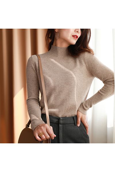 Choice Autumn Winter chic Bottom Sweaters Women Fashion Turtleneck Pullover Slim Long Sleeve Knitted Jum...