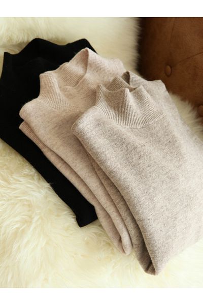 Choice Autumn Winter chic Bottom Sweaters Women Fashion Turtleneck Pullover Slim Long Sleeve Knitted Jum...