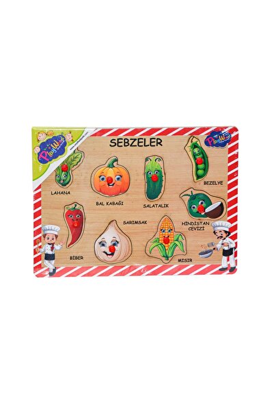 Genel Markalar Ony-157/158 Ahşap Tutmalı Sebzeler Oyuncak