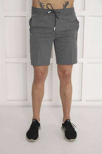 NEED LİFE Gray Men's Shorts - Koton Regular Fit, Elastic Waist, Back Pocket and Print Detail