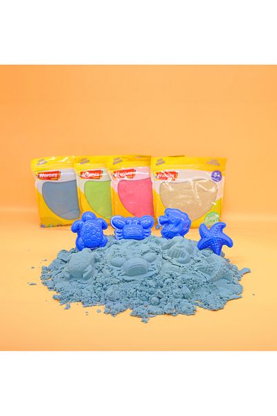 HEROES 4 Different Color Kinetic Sand 1 kg - Fluid Educational Kinetic Game Sand - Game Molds Gift 4X250Gr