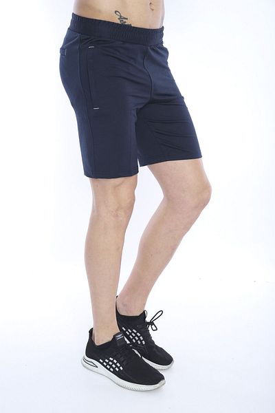 NEED LİFE Navy Blue Men's Shorts - Cotton Pockets, Zipper and Elastic Waist