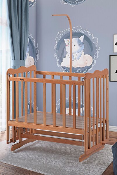 Bebeşik Natürel Anne Yanı Beşik Karyola