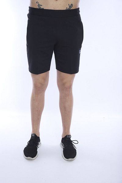 NEED LİFE Men's Black Cotton Shorts - Zippered Pockets, Elastic Waist