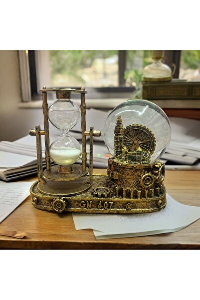 nesever store Retro Kum Saati Işıklı Kar Küresi