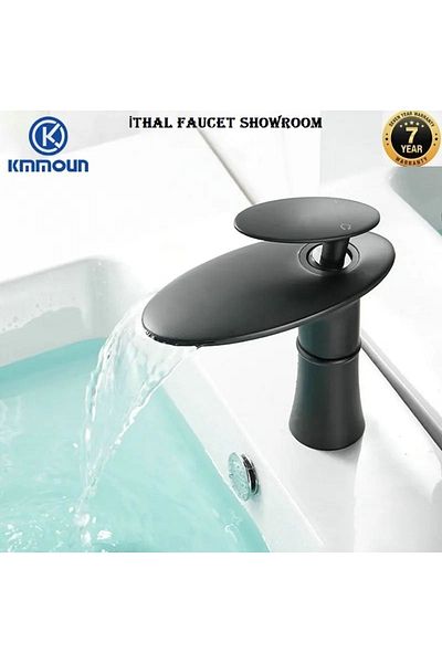 OEM New Design Black Waterfall Matte Sink Faucet