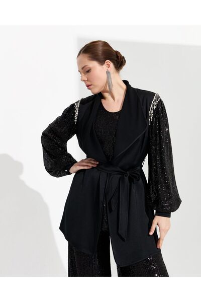 FUAT GÜRSEN Σετ με κεντημένα μανίκια με παγιέτες