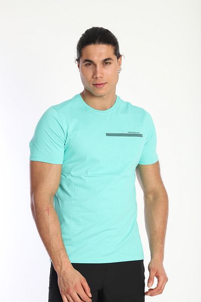 NEED LİFE Men's Crew Neck Stripe Printed 100% Cotton T-Shirt