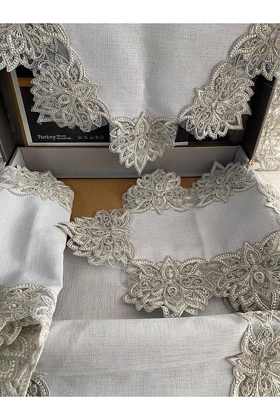 Vinezza Home Collection 5 Piece Living Room Set - Linen Console Table and Cover Set