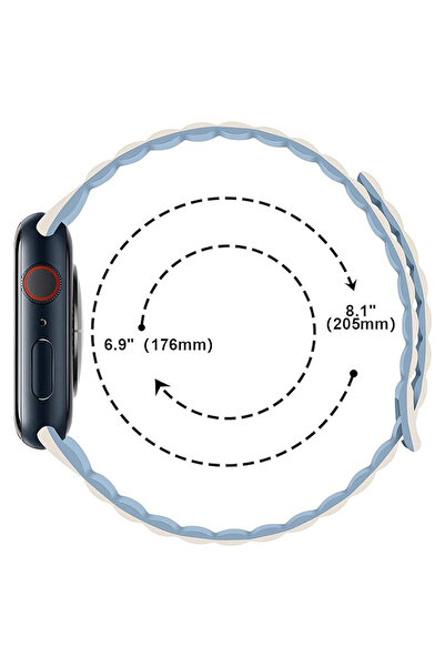 mimtec Apple Watch 4 5 6 7 8 9 10 Ultra 2 Se 42 44 45 46 49mm متوافق مع حزام سلك السيليكون المغناطيسي اللامع
