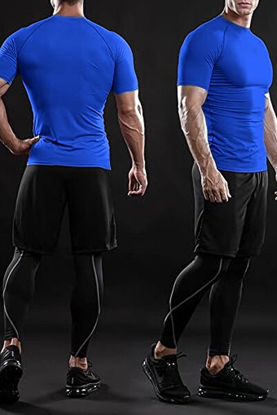 GHASSY CO. Ghassy Co Чоловіча преміум фітнес спортивна футболка дихаюча швидковисихаюча зі світловідбивачем з чубчиком