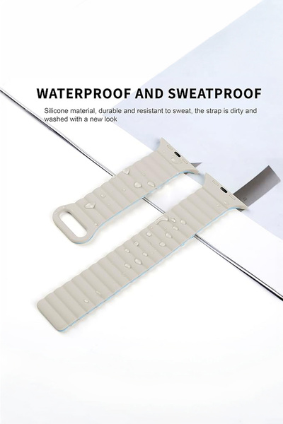 mimtec Apple Watch 4 5 6 7 8 9 10 Ultra 2 Se 42 44 45 46 49mm Uyumlu Mıknatıslı Shine Silikon Kordon Kayış