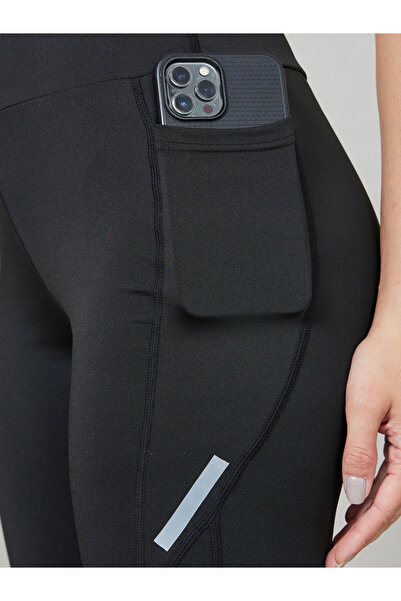 Styli Reflector Striped Pocket Detail Calf Mesh 7/8 Leggings