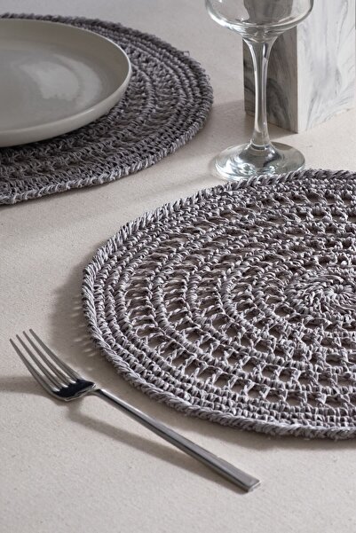 DECORDEM Noville Kağıt Ip 2'li Supla, Amerikan Servisi, Dekoratif Altlık, 36cm