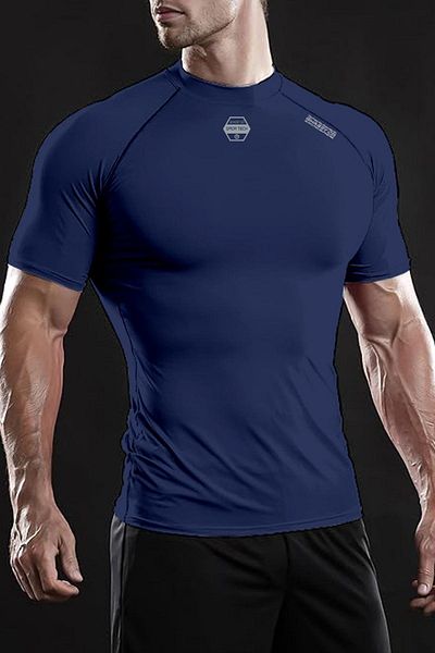 GHASSY CO. Ghassy Co. Ανδρικό αθλητικό μπλουζάκι Premium Fitness - Αναπνεύσιμο, Γρήγορο Στέγνωμα, Reflective Crest