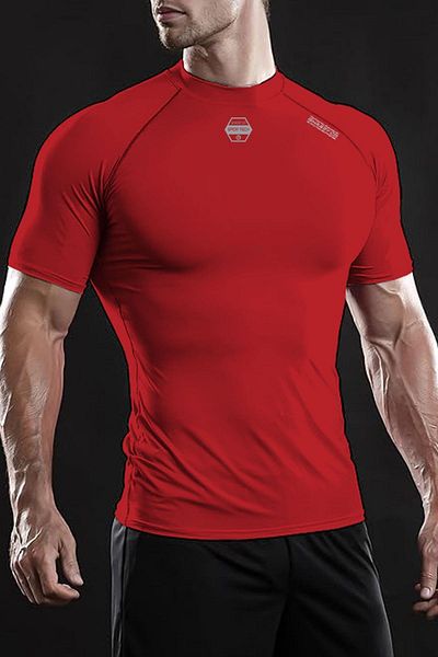 GHASSY CO. Ghassy Co. Tricou sport premium pentru bărbați - respirabil, cu uscare rapidă, cu stemă reflectorizantă