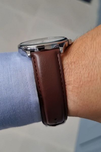 Casio Brown Leather Strap White Dial Men's Wristwatch