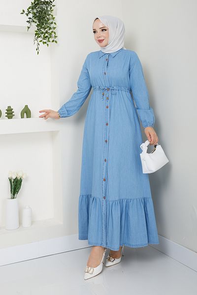 Pamuk Butik Γυναικείο τζιν φόρεμα με κουμπιά