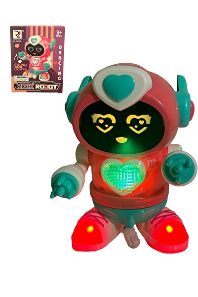 TRUST STORE Robot Çarp Dön Sesli Işıklı 5 fonksiyonlu 15cm Pembe Renk DANCEROBOT