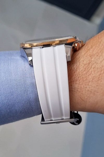 Daniel Klein Exclusive White Silicone Strap All Functions Men's Wristwatch with Active Calendar