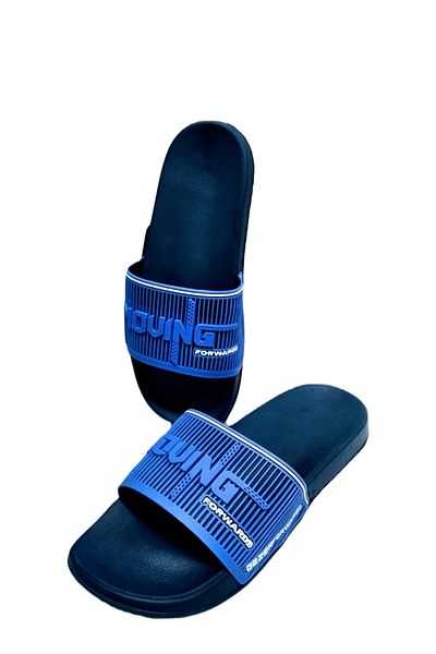 GEZER MOING FORWQRD - Three-dimensional Navy Blue Slippers for Beach, Bathroom, Balcony