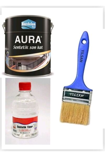 kardelen boya Kardelen Sentetik Beyaz Yağlı(AHŞAP-DEMİR-METAL) Boya 3kg - 0.5 Lt Tiner Ve 3 No Fırça