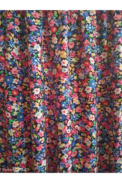 hoaryage Viscose Print Fabric - Floral Patterned Baggy Bag with Pockets, 100% Cotton, Elastic Leg