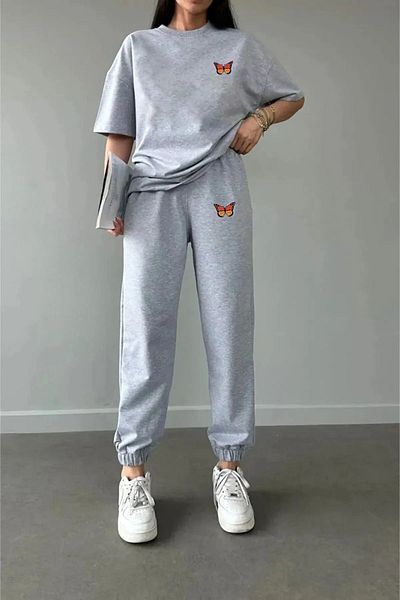 Modern Moda Σετ φούτερ μπλουζάκι με στάμπα πεταλούδας