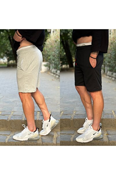 DEEPSENCE Men's Double Cotton Shorts Set - Straight Cut