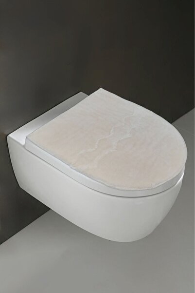 Teksev Klozet Kapak Örtüsü, Peluş Düz Vizon Renk, Banyo Klozet Örtüsü