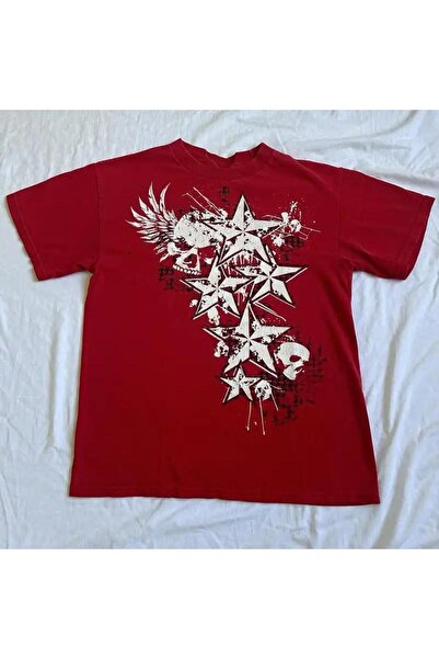 Köstebek Unisex Vintage Red Elegant T-Shirt