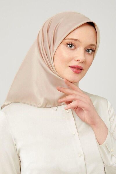 Levidor Μπεζ μονόχρωμο κασκόλ από πολυεστέρα