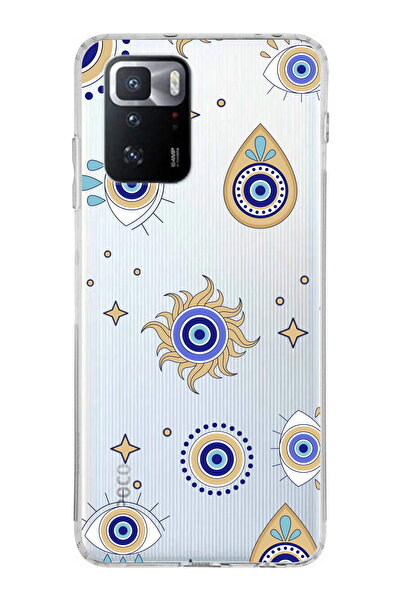 PrintiFy Xiaomi Poco X3 GT ile Uyumlu 1mm Slim Fit Nazar Boncuğu 5 Baskılı Şe...