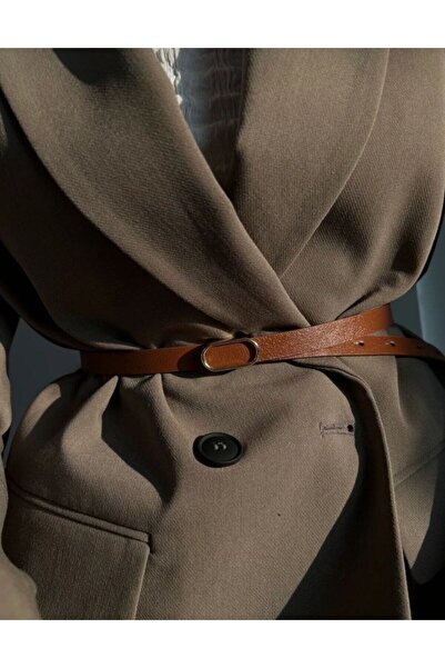 ZR Aksesuar حزام رفيع مستورد بيضاوي بإبزيم