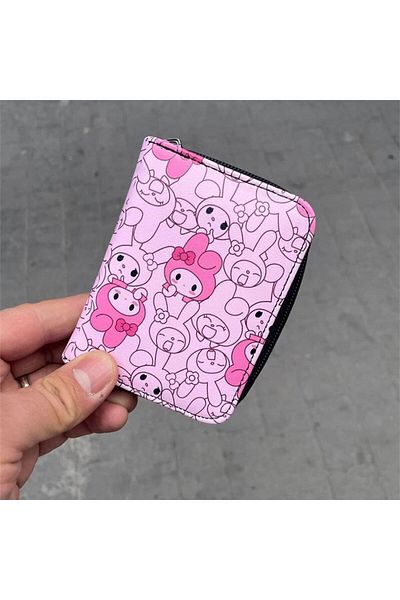 Köstebek Anime Fantasy Magic Sad or Happy Face Short Wallet