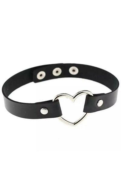 Köstebek Ars Harajuku Gothic Punk Heart Choker Leash