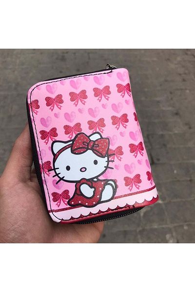 Köstebek Hello Kitty Ribbon Print Short Wallet