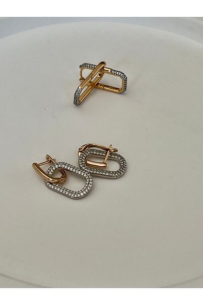 miaroza Rectangular Zircon Stone Steel Earrings