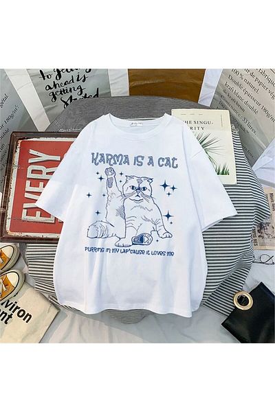 Köstebek Λευκό Μπλε Basic Unisex Mashup Tshirt