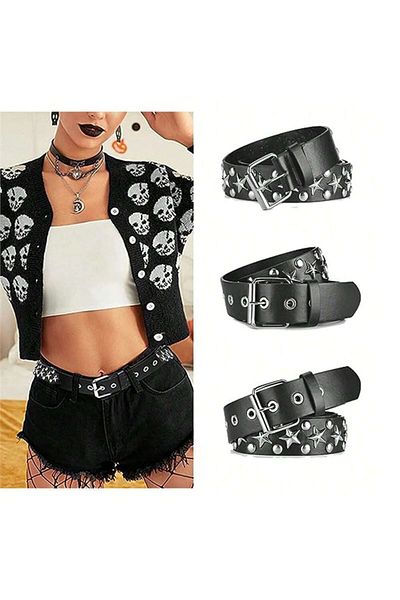 Köstebek Star Stud Detailed Belt