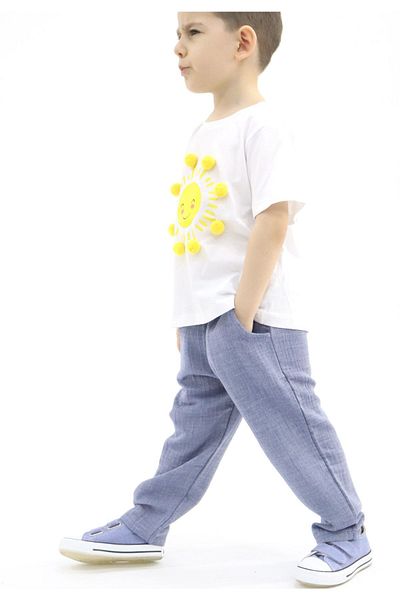 BALKABAĞI Organic Muslin Jeans-Melange Trousers - TY0030