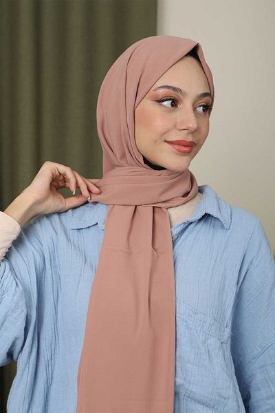 Trablus Hijab Women's Luxury Medina Silk Shawl Dark Powder