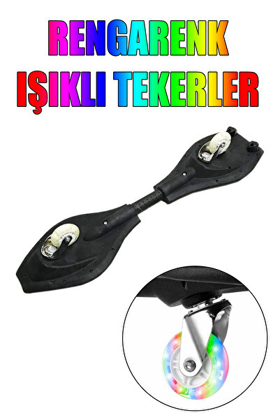 POPKONSOL Waveboard Şeytan Kaykay Led Işıklı Tekerler Taşıma Çantalı