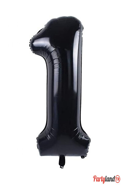 PartylandTR Siyah Rakam Folyo Balon 76 cm.