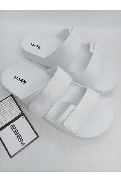 Esem Papuci unisex albi cu velcro dublu